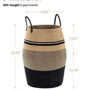 Two-Tone Woven Storage Basket